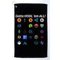 Bitcoin Litecoin Gotta Hodl Em All Cryptocurrency Logos Golf Towel