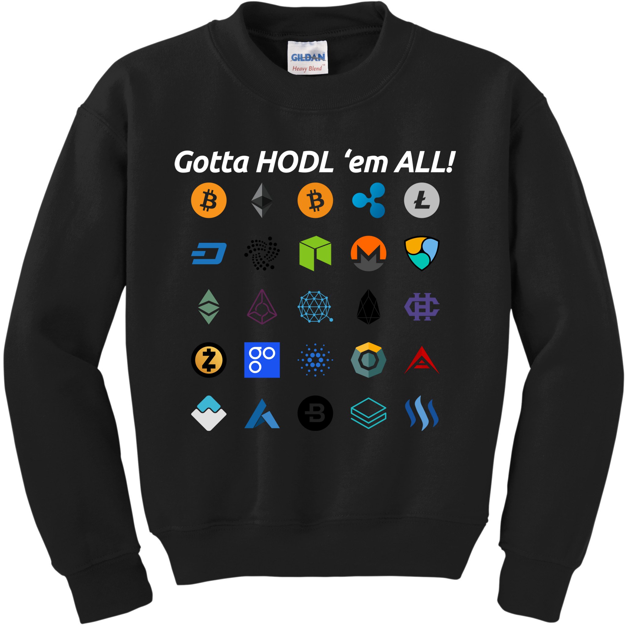 Bitcoin Litecoin Gotta Hodl Em All Cryptocurrency Logos Kids Sweatshirt
