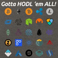 Bitcoin Litecoin Gotta Hodl Em All Cryptocurrency Logos Cotton Canvas Backpack