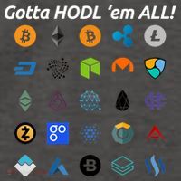 Bitcoin Litecoin Gotta Hodl Em All Cryptocurrency Logos Vector Backpack