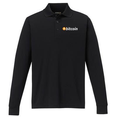 Bitcoin Logo Performance Long Sleeve Polo