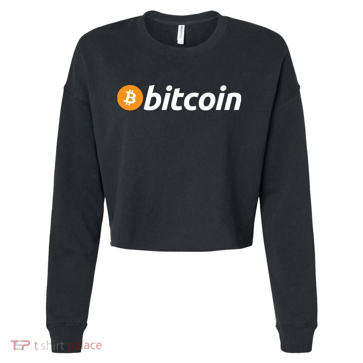 Bitcoin Logo Cropped Pullover Crew