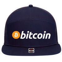 Bitcoin Logo 7 Panel Mesh Trucker Snapback Hat