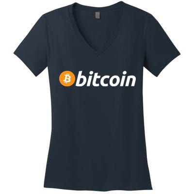 Bitcoin Logo Women's V-Neck T-Shirt