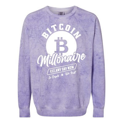 Bitcoin Millionaire In Crypto We Trust Colorblast Crewneck Sweatshirt