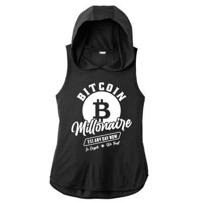 Bitcoin Millionaire In Crypto We Trust Ladies PosiCharge Tri-Blend Wicking Draft Hoodie Tank