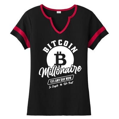 Bitcoin Millionaire In Crypto We Trust Ladies Halftime Notch Neck Tee