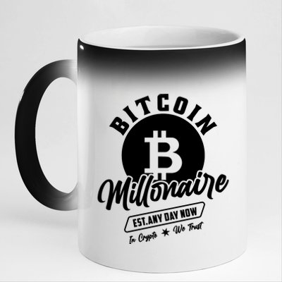 Bitcoin Millionaire In Crypto We Trust 11oz Black Color Changing Mug