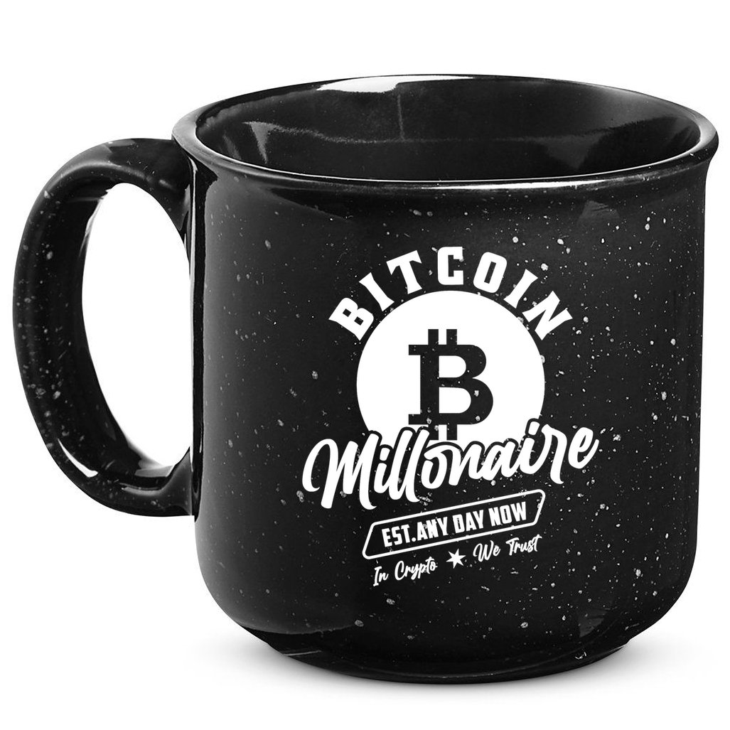 Bitcoin Millionaire In Crypto We Trust 15oz Campfire Ceramic Mug