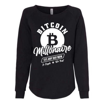 Bitcoin Millionaire In Crypto We Trust Womens California Wash Sweatshirt