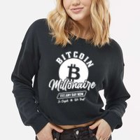 Bitcoin Millionaire In Crypto We Trust Cropped Pullover Crew