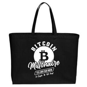 Bitcoin Millionaire In Crypto We Trust Cotton Canvas Jumbo Tote