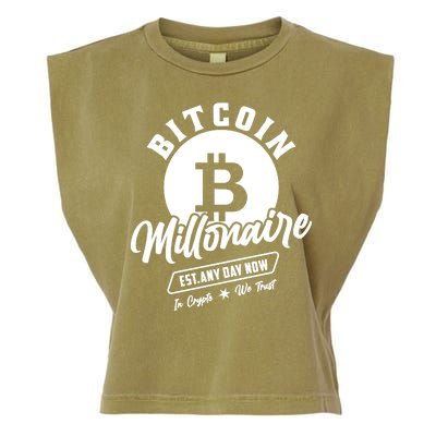 Bitcoin Millionaire In Crypto We Trust Garment-Dyed Women's Muscle Tee