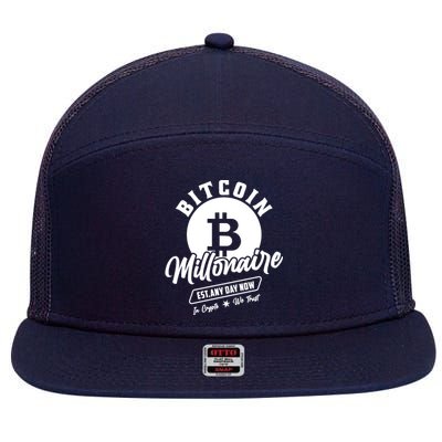 Bitcoin Millionaire In Crypto We Trust 7 Panel Mesh Trucker Snapback Hat