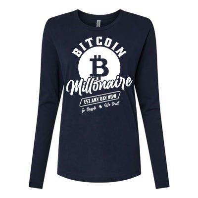 Bitcoin Millionaire In Crypto We Trust Womens Cotton Relaxed Long Sleeve T-Shirt