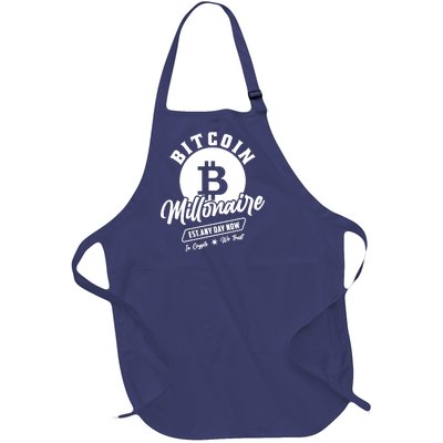 Bitcoin Millionaire In Crypto We Trust Full-Length Apron With Pockets