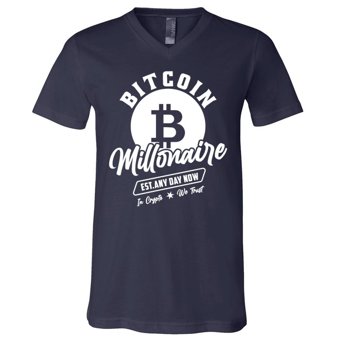 Bitcoin Millionaire In Crypto We Trust V-Neck T-Shirt