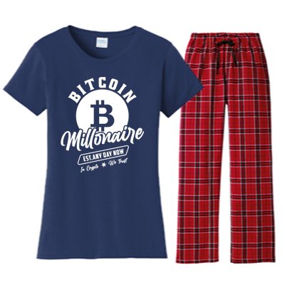 Bitcoin Millionaire In Crypto We Trust Women's Flannel Pajama Set