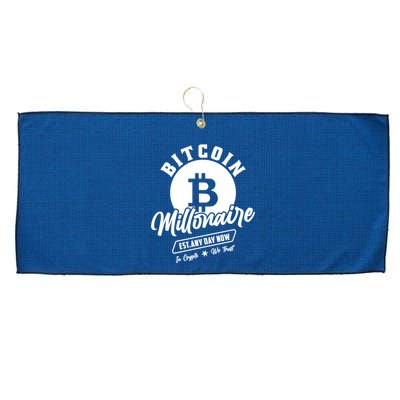 Bitcoin Millionaire In Crypto We Trust Large Microfiber Waffle Golf Towel