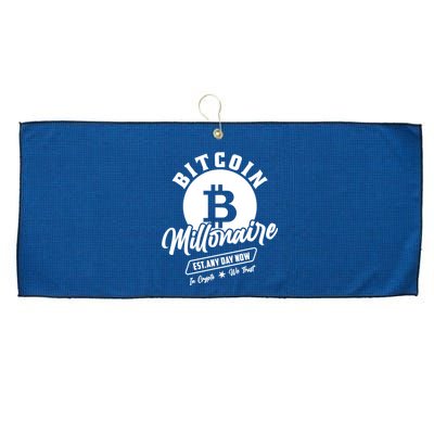 Bitcoin Millionaire In Crypto We Trust Large Microfiber Waffle Golf Towel