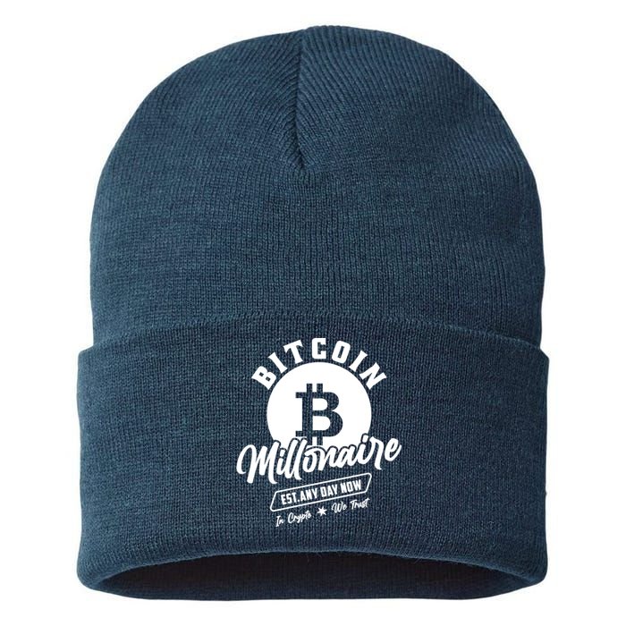 Bitcoin Millionaire In Crypto We Trust Sustainable Knit Beanie