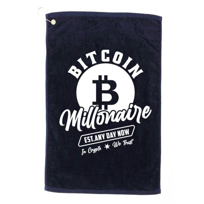 Bitcoin Millionaire In Crypto We Trust Platinum Collection Golf Towel