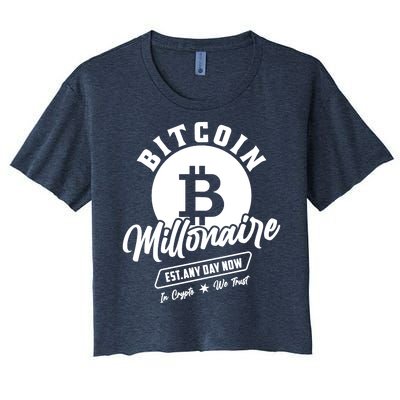 Bitcoin Millionaire In Crypto We Trust Women's Crop Top Tee