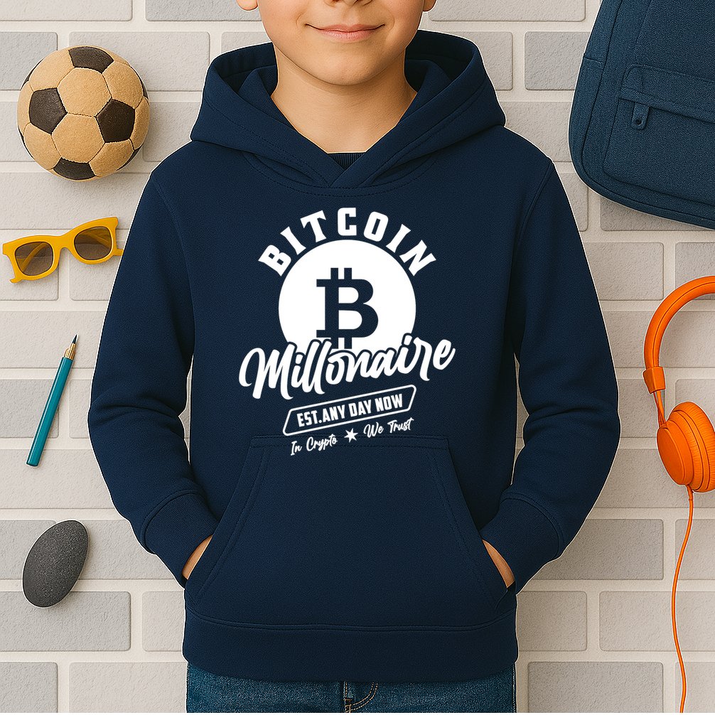 Bitcoin Millionaire In Crypto We Trust Kids Hoodie