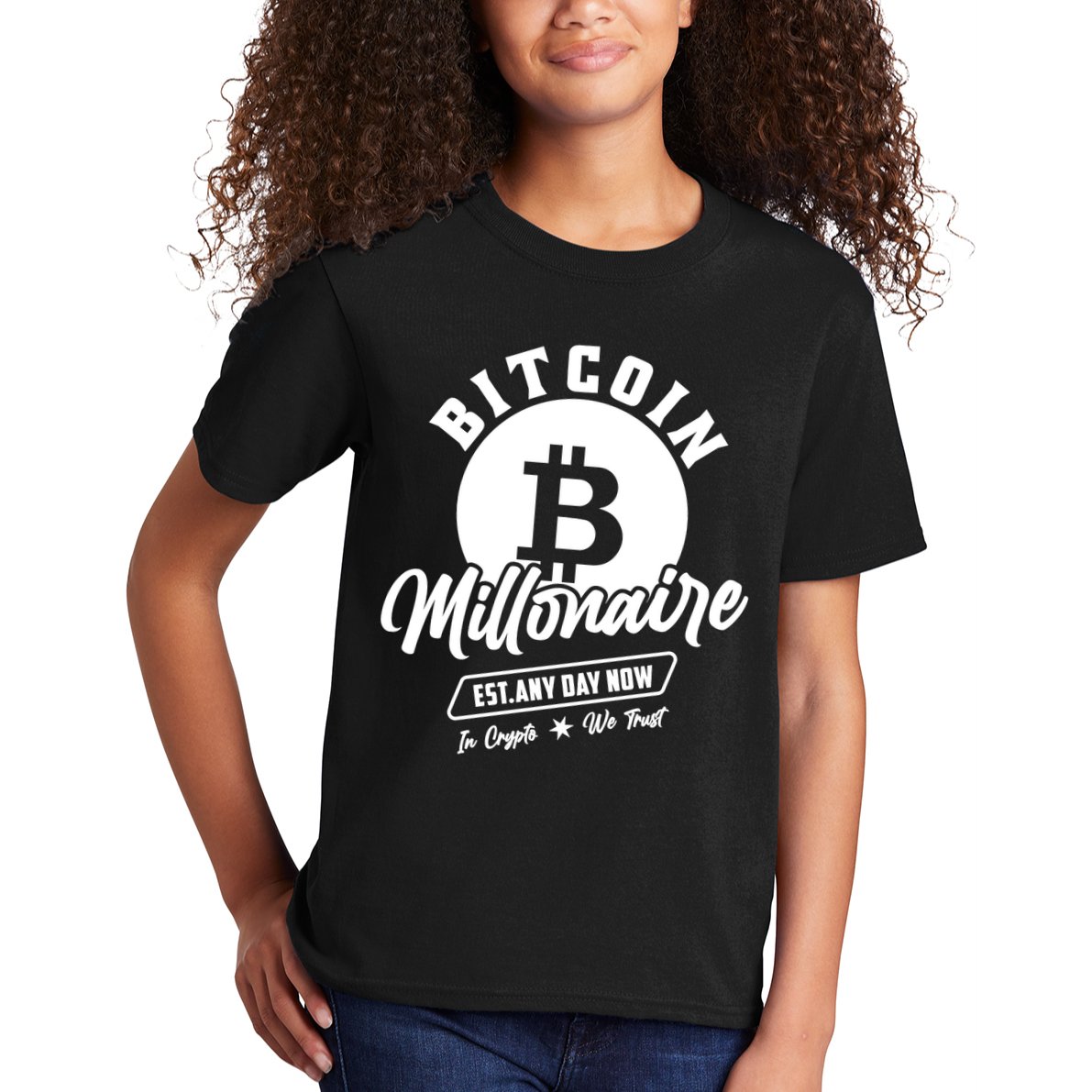 Bitcoin Millionaire In Crypto We Trust Kids T-Shirt
