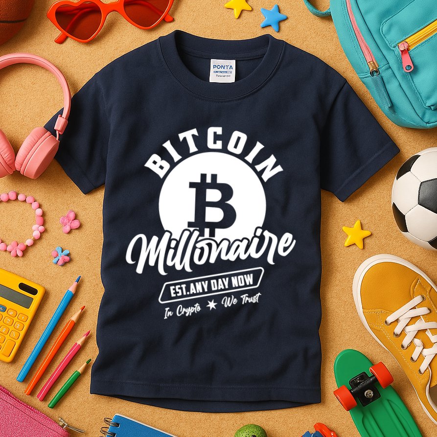 Bitcoin Millionaire In Crypto We Trust Kids T-Shirt