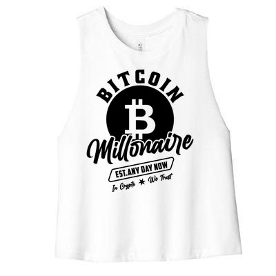 Bitcoin Millionaire In Crypto We Trust Women's Racerback Cropped Tank