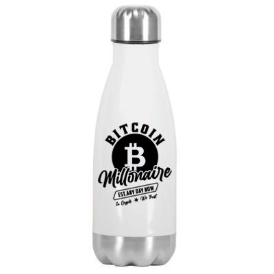 Bitcoin Millionaire In Crypto We Trust Stainless Steel Insulated Water Bottle