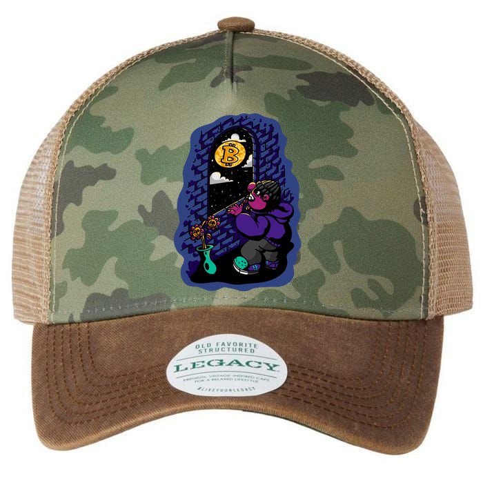 Bitcoin Moon Cartoon Legacy Tie Dye Trucker Hat