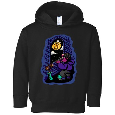 Bitcoin Moon Cartoon Toddler Hoodie