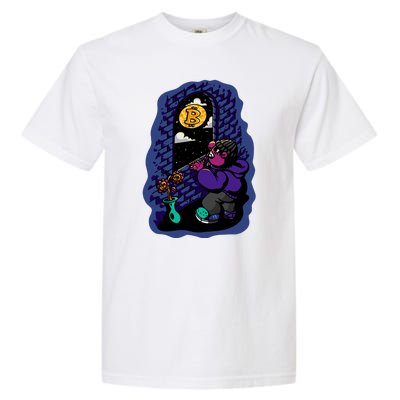 Bitcoin Moon Cartoon Garment-Dyed Heavyweight T-Shirt