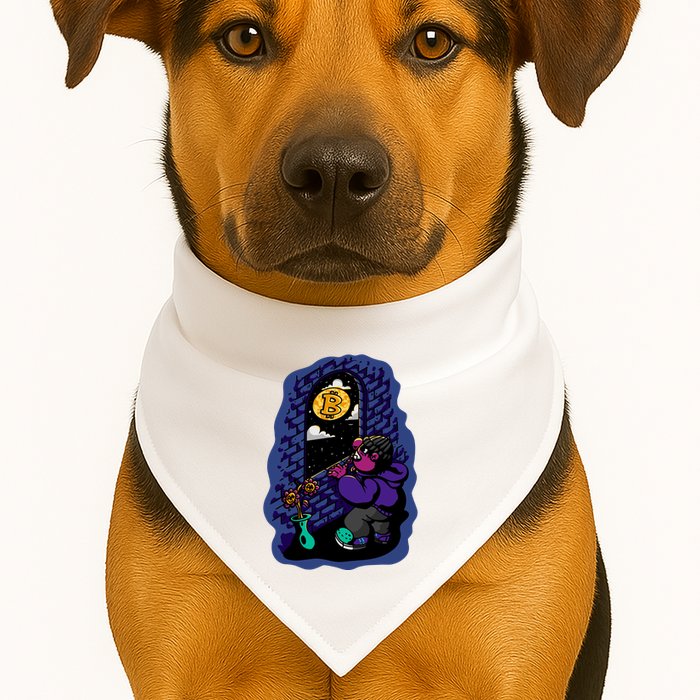 Bitcoin Moon Cartoon USA-Made Doggie Bandana