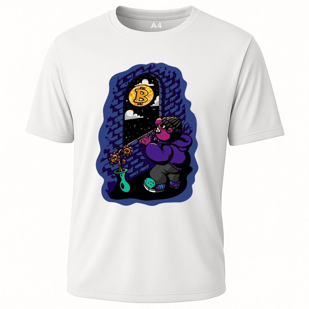 Bitcoin Moon Cartoon Performance Shirt