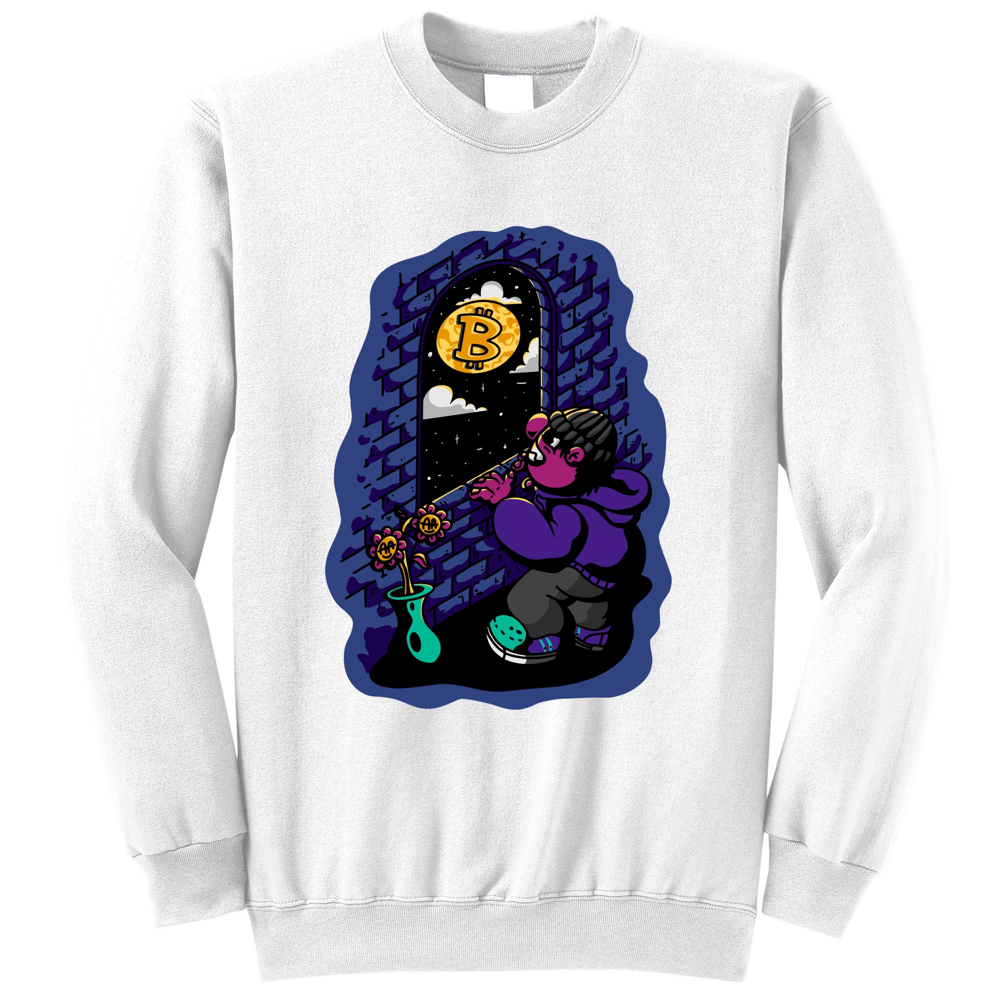 Bitcoin Moon Cartoon Sweatshirt