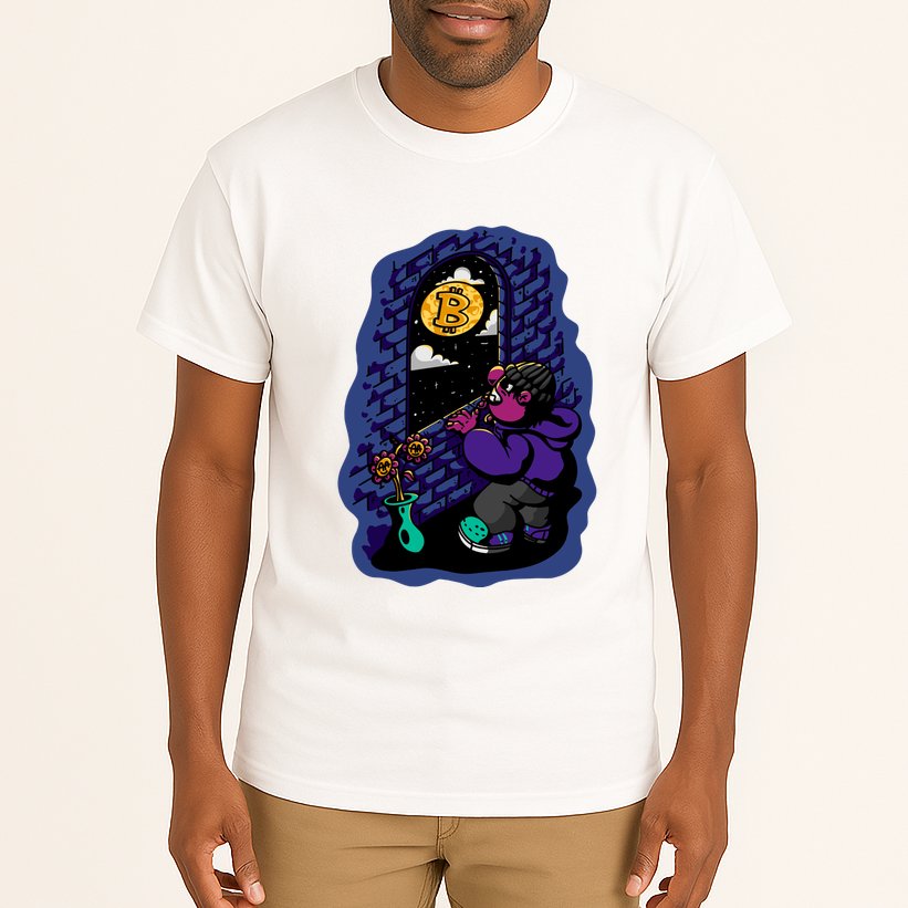 Bitcoin Moon Cartoon Tall T-Shirt