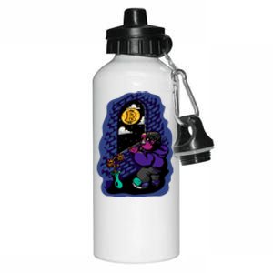 Bitcoin Moon Cartoon Aluminum Water Bottle