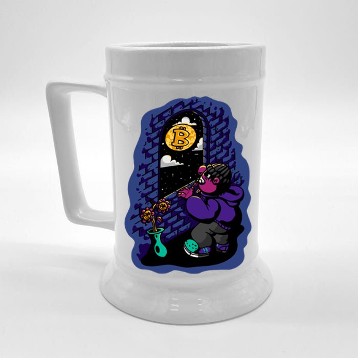 Bitcoin Moon Cartoon Beer Stein