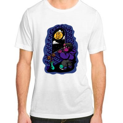 Bitcoin Moon Cartoon Adult ChromaSoft Performance T-Shirt