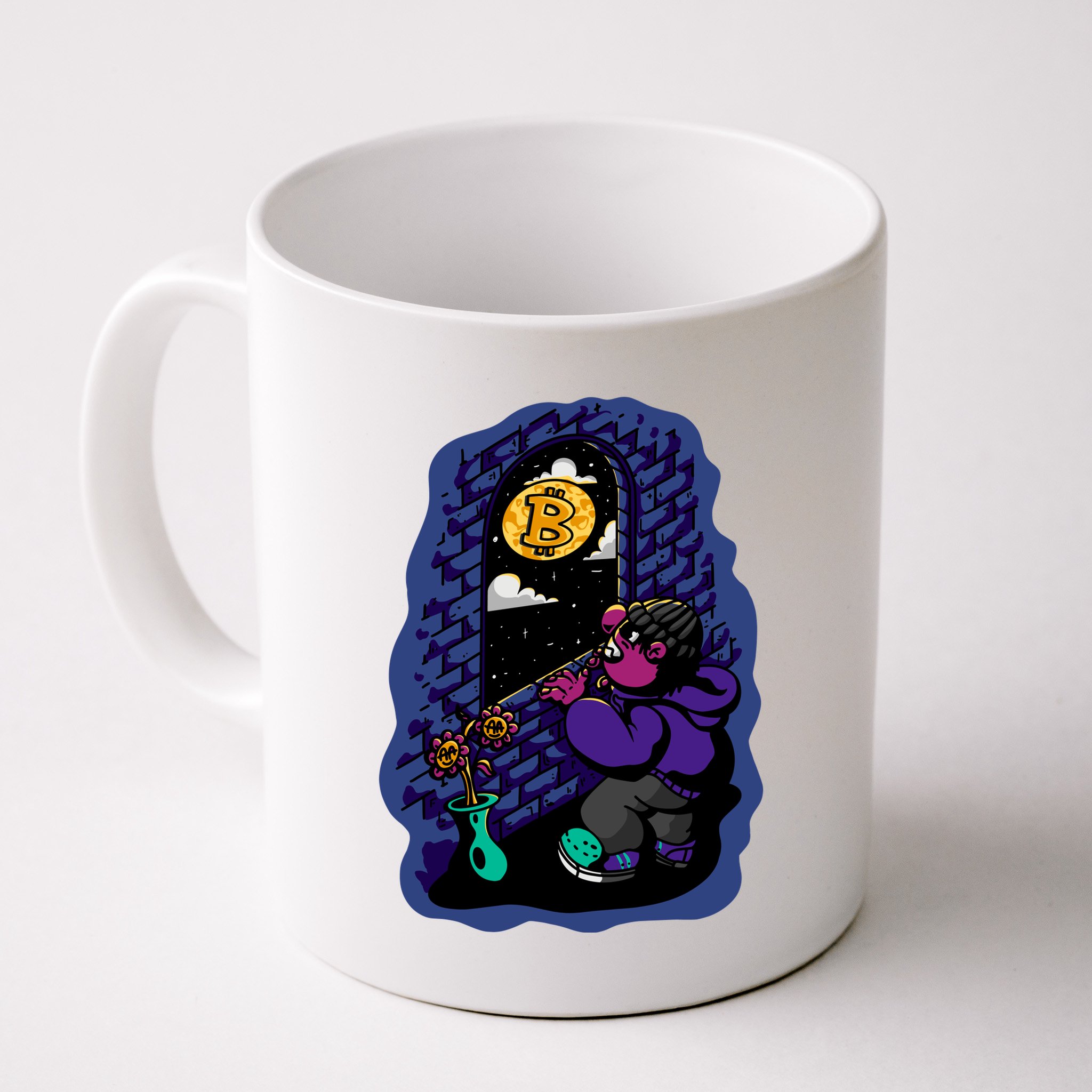 Bitcoin Moon Cartoon Mug