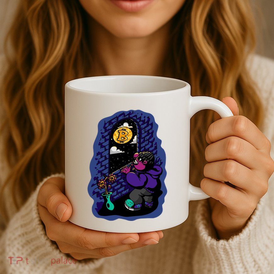 Bitcoin Moon Cartoon Mug