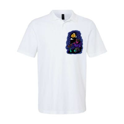 Bitcoin Moon Cartoon Softstyle Adult Sport Polo