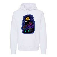 Bitcoin Moon Cartoon Premium Hoodie