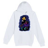 Bitcoin Moon Cartoon Premium Pullover Hoodie