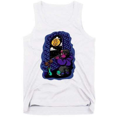 Bitcoin Moon Cartoon Tank Top