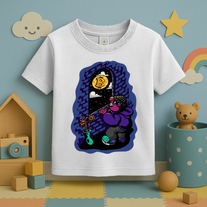 Bitcoin Moon Cartoon Toddler T-Shirt