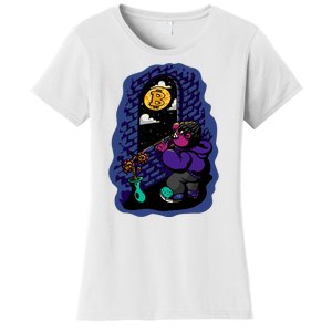 Bitcoin Moon Cartoon Women's T-Shirt